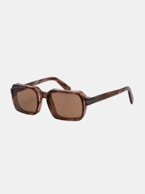 Zegna okulary przeciwsłoneczne męskie kolor brązowy EZ0254_5571E