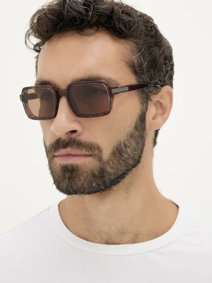 Zegna okulary przeciwsłoneczne męskie kolor brązowy EZ0254_5571E