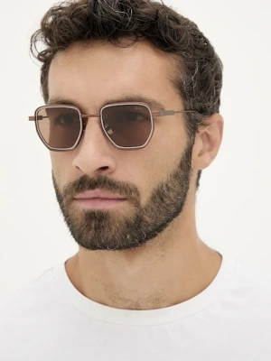 Zegna okulary przeciwsłoneczne męskie kolor brązowy EZ0256_4938E