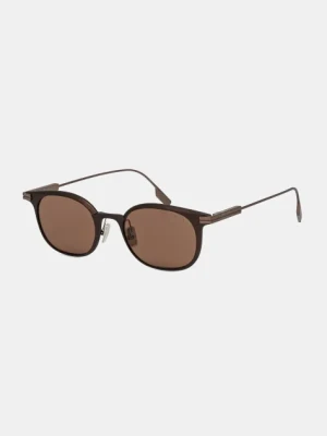 Zegna okulary przeciwsłoneczne męskie kolor brązowy EZ0260_5037E