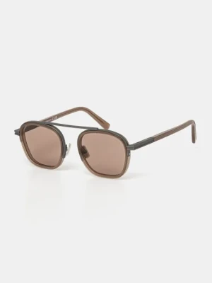 Zegna okulary przeciwsłoneczne męskie kolor srebrny EZ0231_5145E