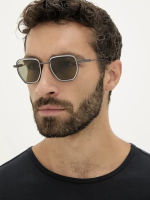 Zegna okulary przeciwsłoneczne męskie kolor srebrny EZ0256_4909N