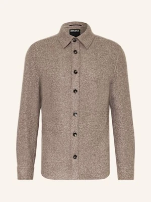 Zegna Overjacket Z Dodatkiem Kaszmiru I Jedwabiu beige