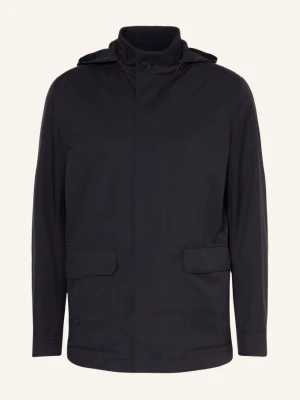 Zegna Parka Z Odpinanym Kapturem blau GRANATOWY