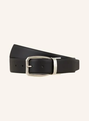 Zegna Pasek Skórzany Dwustronny schwarz