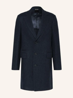 Zegna Płaszcz Wełniany blau
