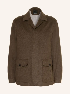 Zegna Płaszcz Wierzchni Z Kaszmiru gruen KHAKI
