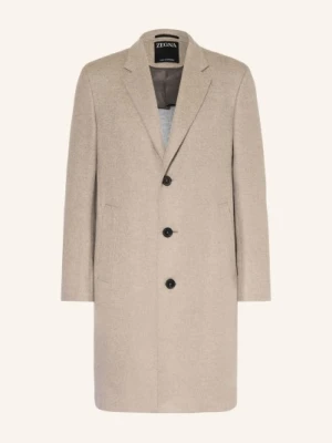 Zegna Płaszcz Z Kaszmiru beige