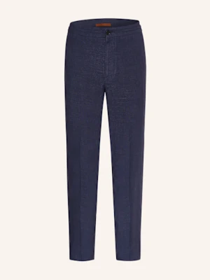 Zegna Spodnie Z Lnu Extra Slim Fit blau