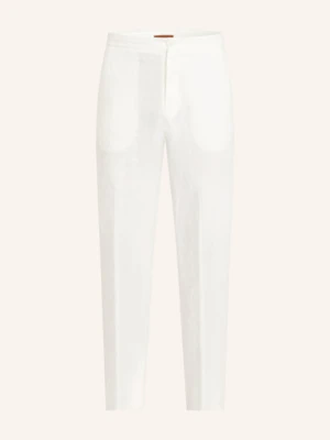 Zegna Spodnie Z Lnu Extra Slim Fit weiss