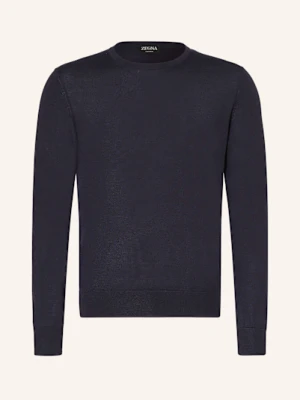 Zegna Sweter Z Kaszmiru Z Dodatkiem Jedwabiu blau