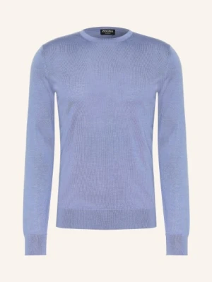 Zegna Sweter Z Kaszmiru Z Dodatkiem Jedwabiu blau