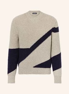 Zegna Sweter Z Kaszmiru Z Mieszanki Materiałów beige