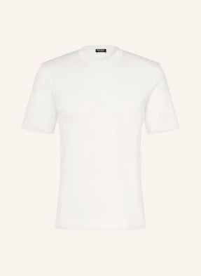 Zegna T-Shirt Z Dodatkiem Jedwabiu weiss
