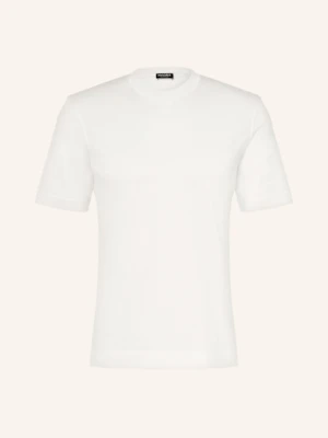 Zegna T-Shirt Z Dodatkiem Jedwabiu weiss
