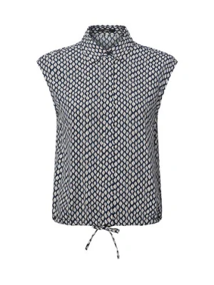 zero Bluzka damska Kobiety wiskoza niebieski|beżowy|biały wzorzysty,