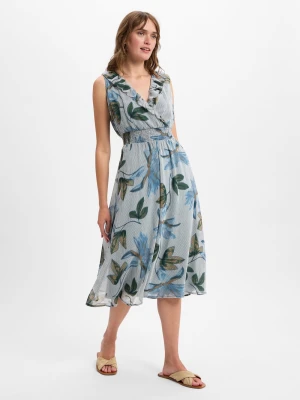 zero Letnia sukienka damska Kobiety niebieski wzorzysty,