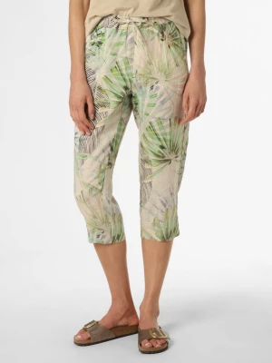 Zerres Damskie spodnie lniane Kobiety len wielokolorowy|zielony|beżowy wzorzysty,