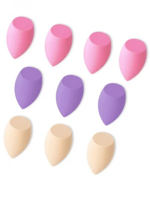 Zestaw 10 gąbeczek do makijażu PASTEL VIOLET  - wzór 1  magmac 