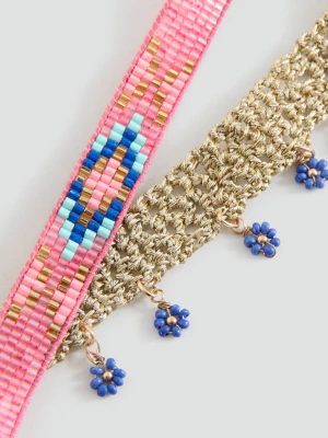 Zestaw 2 naszyjników choker różowy - Dzieci - Rozmiar uniwersalny - MANGO KIDS