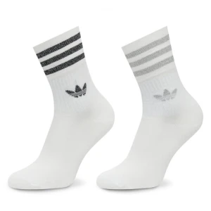 Zestaw 2 par wysokich skarpet damskich adidas Glt Crew HC9561 Biały