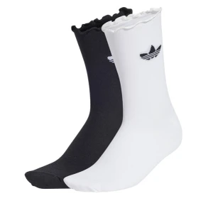 Zestaw 2 par wysokich skarpet damskich adidas Ruffle Sock 2P JD5623 Biały