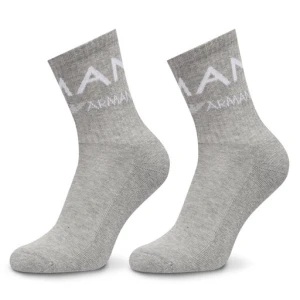 Zestaw 2 par wysokich skarpet damskich Emporio Armani Underwear 292303 4F227 00948 Szary