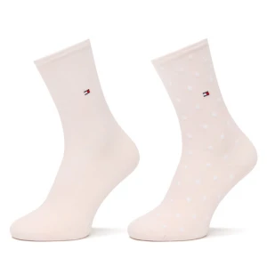 Zestaw 2 par wysokich skarpet damskich Tommy Hilfiger 100001493 Różowy