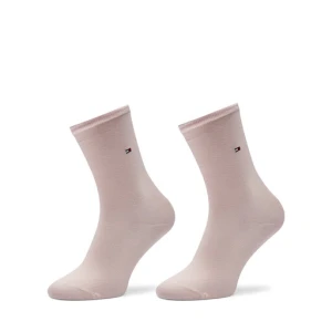 Zestaw 2 par wysokich skarpet damskich Tommy Hilfiger 371221107 Różowy