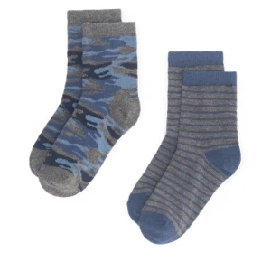 Zestaw 2 par wysokich skarpet dziecięcych Action Boy 8KB-003-AW23 (2-pack) Niebieski