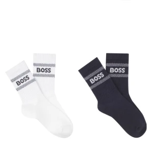Zestaw 2 par wysokich skarpet dziecięcych BOSS J51738 Kolorowy