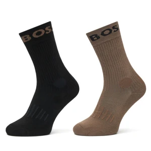 Zestaw 2 par wysokich skarpet męskich BOSS 2P Rs Sport CC 50469747 Czarny
