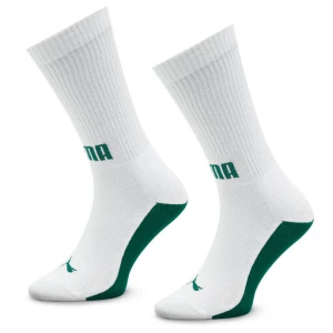 Zestaw 2 par wysokich skarpet męskich Puma Men Front Logo Crew 2P 938010 Biały