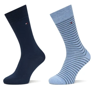 Zestaw 2 par wysokich skarpet męskich Tommy Hilfiger 100001496 Niebieski