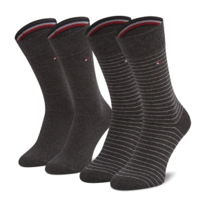 Zestaw 2 par wysokich skarpet męskich Tommy Hilfiger 100001496 Szary