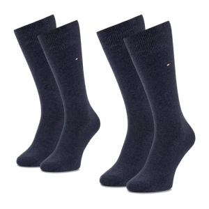 Zestaw 2 par wysokich skarpet męskich Tommy Hilfiger 371111 Granatowy