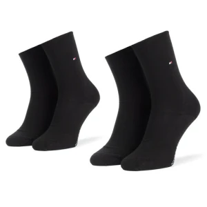 Zestaw 2 par wysokich skarpet męskich Tommy Hilfiger 371221 r. 39/42r Czarny