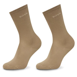 Zestaw 2 par wysokich skarpet unisex BOSS 50543398 Beżowy