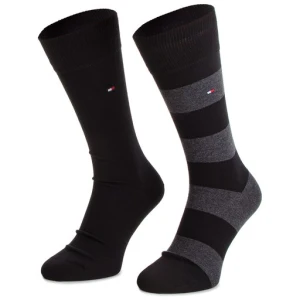 Zestaw 2 par wysokich skarpet unisex Tommy Hilfiger 342021001 Czarny