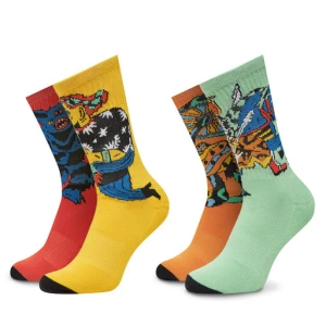 Zestaw 2 par wysokich skarpet unisex Volcom Fa Bob Mollena D6312506 Kolorowy