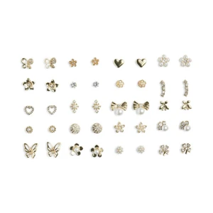 Zestaw 20 par kolczyków Pieces Pclona Mega Pack Earrings D2d 17153167 Złoty