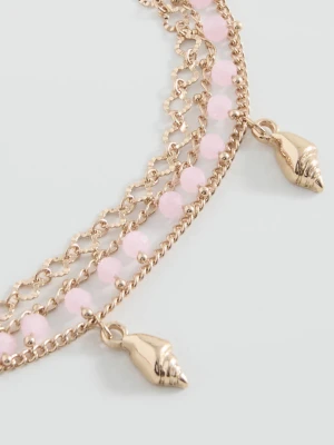 Zestaw 3 bransoletek na kostkę złoty - Dziewczyna - Rozmiar uniwersalny - MANGO TEEN