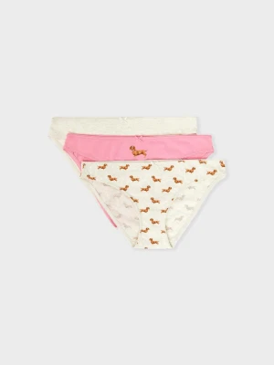 Zestaw 3 majtek z bawełny z motywem jamników Etam