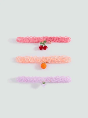 Zestaw 3 naszyjników choker liliowy - Dzieci - Rozmiar uniwersalny - MANGO KIDS