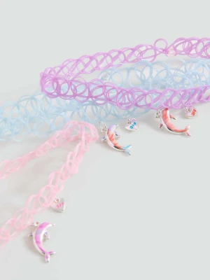 Zestaw 3 naszyjników z delfinem różowy - Dzieci - Rozmiar uniwersalny - MANGO KIDS