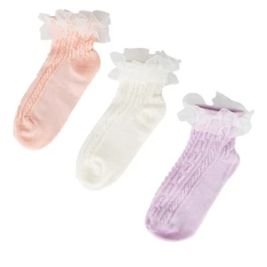 Zestaw 3 par niskich skarpet dziecięcych JENNY 7KB-004-SS25 (3-pack) Różowy