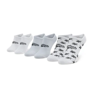 Zestaw 3 par niskich skarpet unisex Reebok Cl Fo Invisible Sock 3P GG6678 Biały