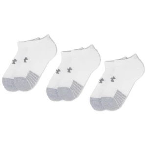 Zestaw 3 par niskich skarpet unisex Under Armour Heatgear No Show Sock 1346755-100 Biały