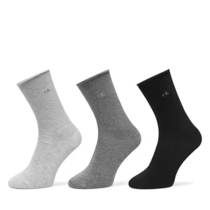 Zestaw 3 par wysokich skarpet damskich Calvin Klein 701234368 Szary