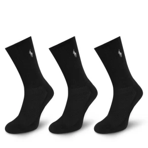 Zestaw 3 par wysokich skarpet damskich Polo Ralph Lauren 455918021002 Czarny